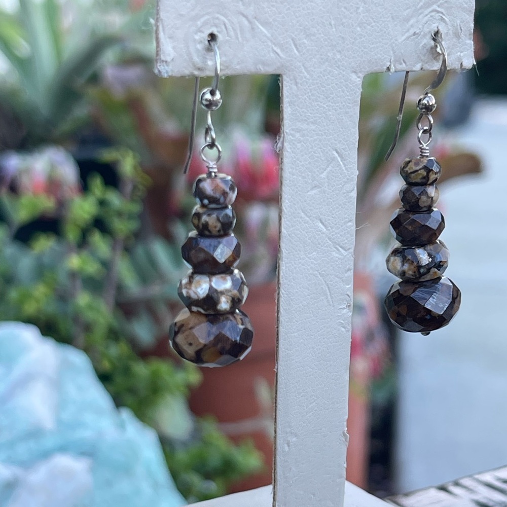 Jay King Boulder Opal Beaded sterling silver earrings